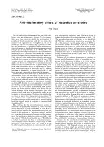 Anti-inflammatory effects of macrolide antibiotics P.N. Black