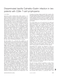 ´rin infection in two Disseminated bacille Calmette–Gue + T-cell lymphopenia patients with CD8