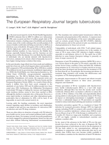 The European Respiratory Journal targets tuberculosis EDITORIAL C. Lange*, W.W. Yew