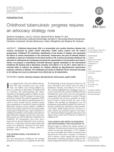 Childhood tuberculosis: progress requires an advocacy strategy now PERSPECTIVE