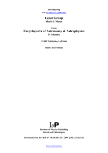 Local Group Encyclopedia of Astronomy &amp; Astrophysics eaa.iop.org Mario L Mateo