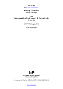 Galaxy Evolution Encyclopedia of Astronomy &amp; Astrophysics eaa.iop.org Mauro Giavalisco