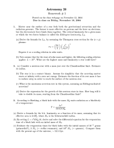 Astronomy 20 Homework # 5 1.