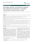 Knowledge, attitudes, and behaviors regarding counseling and testing services in Italy