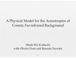 A Physical Model for the Anisotropies of Cosmic Far-infrared Background