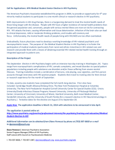 Call for Applications: APA Medical Student Senior Elective in HIV... e  The American Psychiatric Association