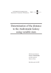 Determination of the distance to the Andromeda Galaxy using variable stars U