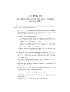 5310 PRELIM Introduction to Geometry and Topology January 2011