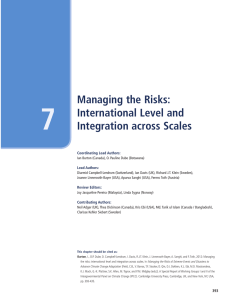7 Managing the Risks: International Level and Integration across Scales