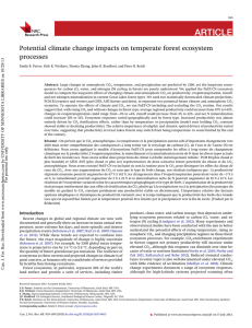 ARTICLE Potential climate change impacts on temperate forest ecosystem processes