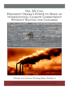 Yes, He Can: President Obama’s Power to Make an International Climate Commitment
