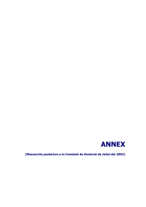 ANNEX  (Manuscrits posteriors a la Comissió de Doctorat de Juliol del...