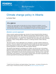 Climate change policy in Alberta Backgrounder  At a glance