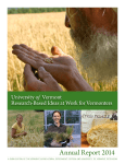 Annual Report 2014 University o Research-Based Ideas at Work for Vermonters f
