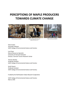 PERCEPTIONS OF MAPLE PRODUCERS TOWARDS CLIMATE CHANGE