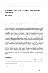 Modeling the role of rainfall patterns in seasonal malaria transmission Arne Bomblies