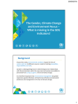 The Gender, Climate Change and Environment Nexus – indicators?