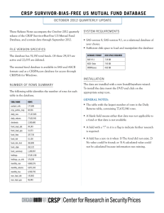 CRSP SuRvivoR-biaS-fRee uS mutual fund databaSe OctOber 2012 quarterly update