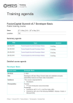 Training agenda FusionCapital Summit v5.7 Developer Basic Public training course Summary agenda