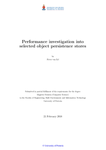 Performance investigation into selected object persistence stores