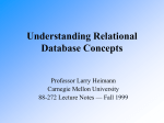 Understanding Relational Database Concepts Professor Larry Heimann Carnegie Mellon University