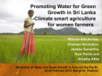 Promoting Water for Green Growth in Sri Lanka -Climate smart agriculture