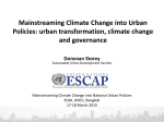 Mainstreaming Climate Change into Urban Policies: urban transformation, climate change and governance