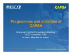 Programmes and activities of CAPSA Intergovernmental Consultation Meeting 22-23 November 2010