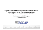 Expert Group Meeting on Sustainable Urban 2-3 December 2014