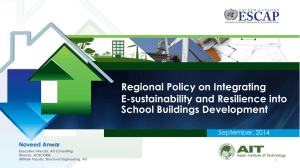 Regional Policy on Integrating E-sustainability and Resilience into School Buildings Development September, 2014