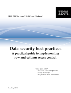 Data security best practices ® A practical guide to implementing