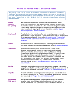 Alkaline and Related Rocks: A Glossary of Names