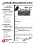 EdGEO 2010: Rocks, Minerals &amp; Erosion EdGEO 2010 Registration Form Date: