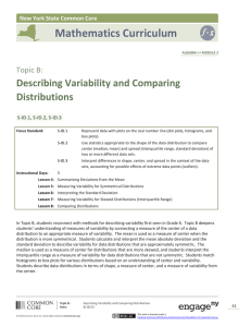Mathematics Curriculum Describing Variability and Comparing Distributions