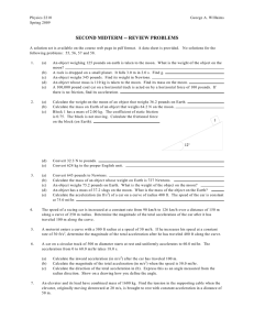 SECOND MIDTERM -- REVIEW PROBLEMS