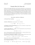 Formula Sheet for Exam #2