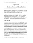 Experiment 2 Random Error and Basic Statistics