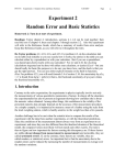 Experiment 2 Random Error and Basic Statistics