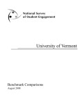 University of Vermont Benchmark Comparisons August 2008