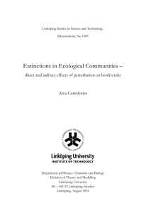 Extinctions in Ecological Communities –  Alva Curtsdotter