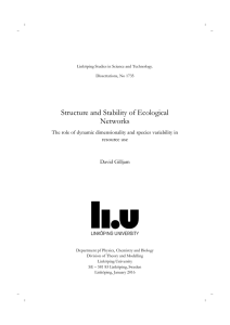 Structure and Stability of Ecological Networks resource use