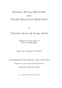 Optimal Signal Recovery for Pulsed Balanced Detection Yannick Alan de Icaza Astiz
