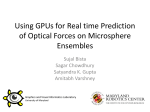 Using GPUs for Real time Prediction of Optical Forces on Microsphere Ensembles