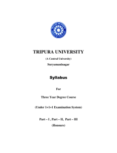 TRIPURA UNIVERSITY Syllabus