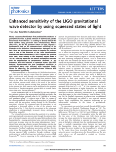 Enhanced sensitivity of the LIGO gravitational The LIGO Scientiﬁc Collaboration*