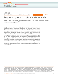 Magnetic hyperbolic optical metamaterials ARTICLE
