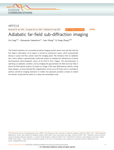 Adiabatic far-ﬁeld sub-diffraction imaging ARTICLE Hu Cang *, Alessandro Salandrino