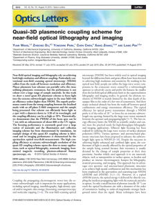 Quasi-3D plasmonic coupling scheme for near-field optical lithography and imaging Y W