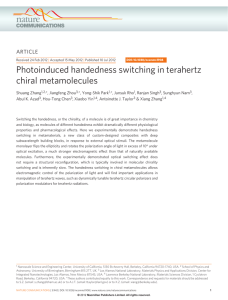 Photoinduced handedness switching in terahertz chiral metamolecules ARTICLE