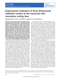 Experimental realization of three-dimensional indeﬁnite cavities at the nanoscale with